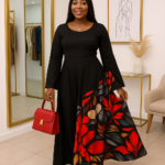 Handmade Bell Sleeve Evening Gown