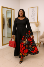 Handmade Bell Sleeve Evening Gown