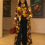 Vintage Long Jacket and Wide Leg Pants