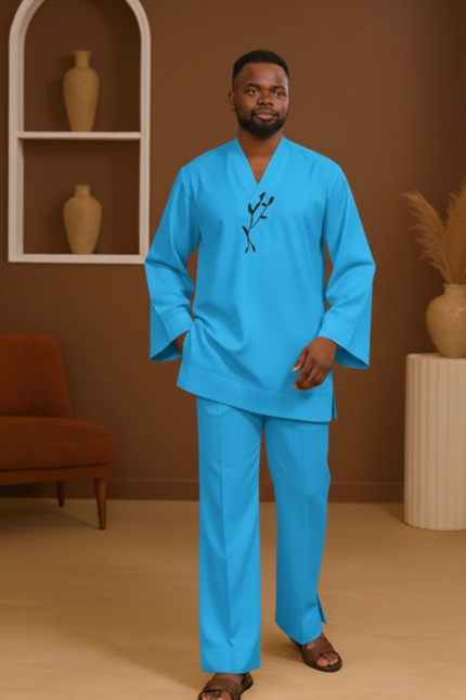 Nora Two-Piece Kaftan with Embroidery