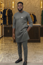 Premium Burnt Orange African Senator Set for Men - Image 8