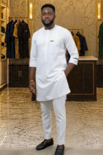 Premium Burnt Orange African Senator Set for Men - Image 3