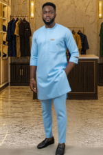 Premium Burnt Orange African Senator Set for Men - Image 4