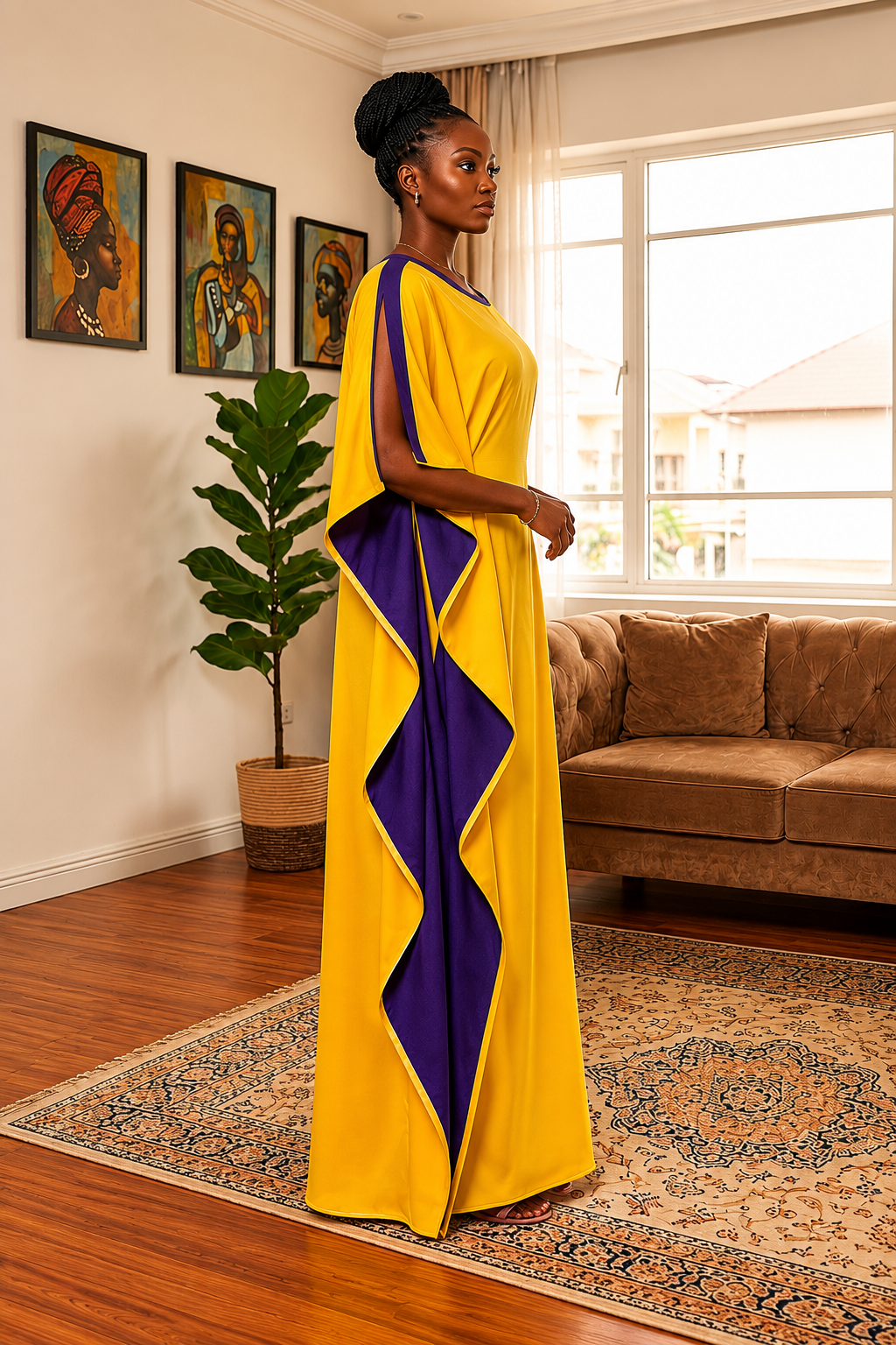 IMG_0644 Royal Cascade Luxury Free Size Kaftan Dress - Image 1