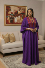 Free-Size Elegant Striped Maxi Gown
