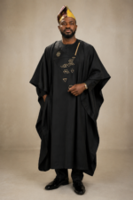 Contemporary Geometric Embroidered Agbada Set