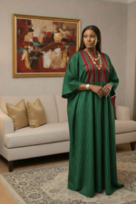 Free-Size Elegant Striped Maxi Gown - Image 7