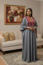 Free-Size Elegant Striped Maxi Gown - Image 8