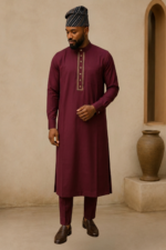 Men’s 3-Piece Sleeveless Robe-Kaftan Set with Matching Hat - Image 7