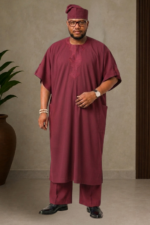 Free Size Men’s Kaftan Set with Matching Cap - Image 4