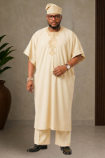 Free Size Men’s Kaftan Set with Matching Cap - Image 3