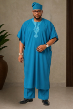Free Size Men’s Kaftan Set with Matching Cap